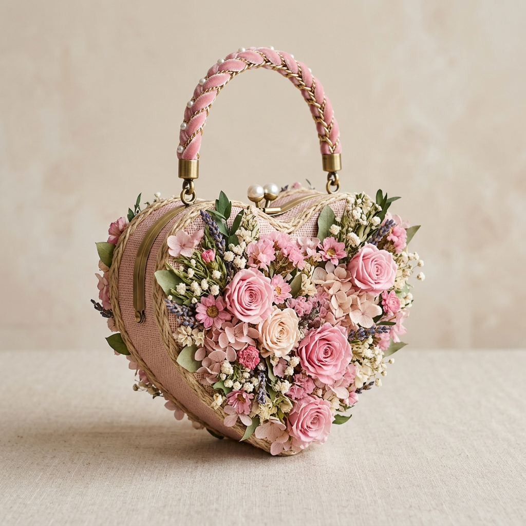 Bolso Corazon y Flores